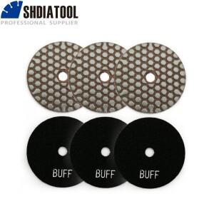 SHDIATOOL-수지 본드 다이아몬드 유연한 연마 패드 # 블랙 버프 드라이 샌딩 디스크, 직경 100mm4 인치 6