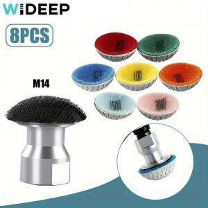 8Pcs 2인치 소프트 그라인딩 휠 습식 건식 연마 패드 석재 콘크리트 단단한 표면 샌딩용 디스크