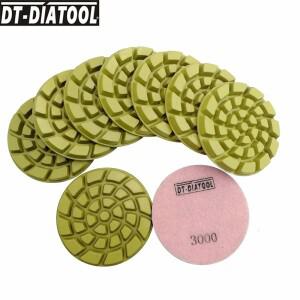 DT-DIATOOL 연마 패드 직경 100mm 9pcs 콘크리트 다이아몬드 수지 본드 바닥 재생 샌딩 디스크용 폴리쉬 휠