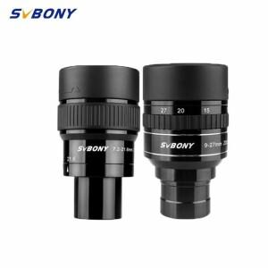 SVBONY 1.25'' 줌 망원경 접안렌즈 7.2-21.6mm9-27mm 초광각 완전 멀티코팅 1.25인치 수용 가능 SV191