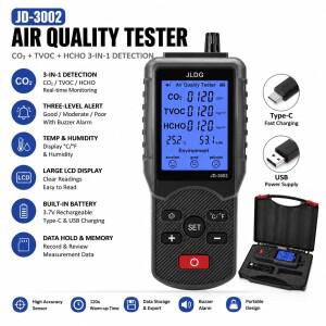 공기질 모니터 CO2 TVOC HCHO 포름알데히드 감지기 350 2000ppm 홈 오피스용 조절 가능한 알람 온도 습도