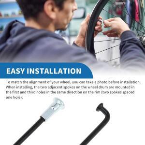XAutohaux 자전거 스포크 12G 125/134/136/155/160/170/175/183/185mm 길이 바퀴 교체용 부품 카본스틸 블
