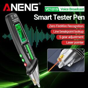 테스터 펜 비접촉 음성 방송 감지기 미터 ANENG VC1019 회로 차단기 파인더 12-1000V NCV 전압 프로빙
