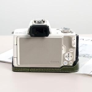 Canon EOS M50 pu 용 카메라 케이스 인공 가죽 카메라베이스 하프 필름 유리 보호 가방 포함 하단 개방 1/4