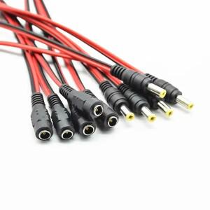 5pcs 10pcs 5.5x2.1mm 남성 여성 플러그 12V DC 전원 피그 테일 케이블 잭 CCTV 카메라 커넥터 꼬리 확장 2
