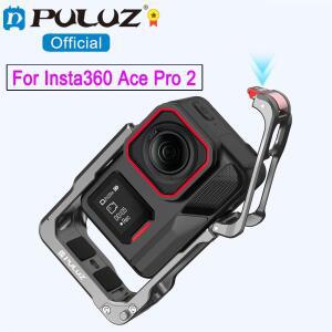 인스타360 호환 Ace 프로 2 카메라 용  듀얼 콜드 슈 하우징 프레임 퀵릴리스 버튼 알루미늄 보호 케이지