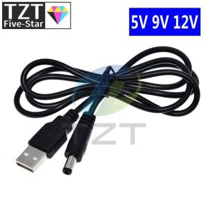 TZT 1/3PCS USB 전원 부스트 라인 DC 5V9V/12V로 스텝 업 모듈 컨버터 어댑터 라우터 케이블 2.1x5.5mm 플