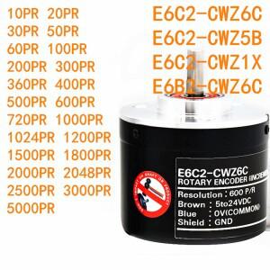 로터리 엔코더 5-24V E6C2-CWZ6C 10PR 20 30 50 100 1024 2048