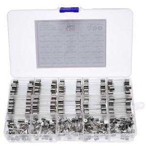 250pcs 5x20mm Guick 불어 유리관 퓨즈 모듬 세트  믹스 키트 상자 1A-20A