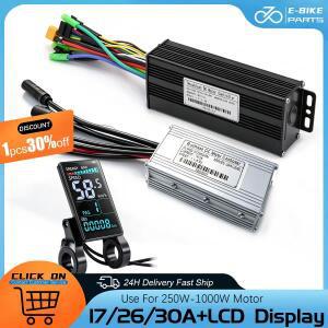 전기자전거 용용 사인파 브러시리스 모터 컨트롤러 24/36/48V 250W-1000W 17A 26A 30A S866 LCD 액정 PAS