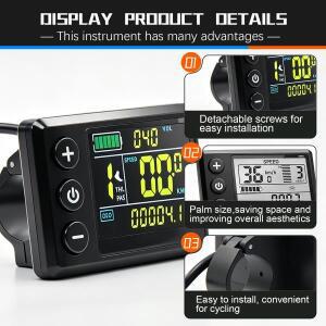 전기 자전거 컬러 LCD 액정 S866 24V 36V 48V 전동 스쿠터 패널 프로토콜 2 5PIN2PIN 라이트용 2핀