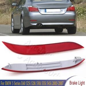 BMW 호환 호환 5 시리즈 E60 용 리어 범퍼 레드 리플렉터 브레이크 라이트 525i 530i 2003-2007 자동차 631