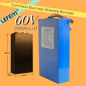 16S8P 60V 배터리 20AH 리튬 팩(할리 시티코코 바이크 오토바이 스쿠터 자전거 1000W 모터용 BMS 포함)