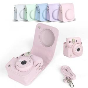 tax Mini 12 카메라 케이스 용 어깨 끈 Fujifilm 필름 가방 PU 가죽 소프트 보호 Trave Bag