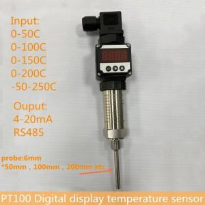 디지털 디스플레이 PT100 4-20mA 온도 트랜스미터 센서 0~150도 RTD 0-10V RS485 신호 출력