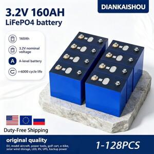 DIANKAISHOU 3.2V 160Ah 리튬 인산철 배터리 DIY용 4S 8S 12V RV 바이크 오토바이 전기차 여행용 태양광 인