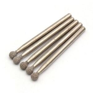1-40pcs 2/2.5/3/3.5/4/5/6mm 볼 브레이징 다이아몬드 그라인딩 헤드 연마 용 3mm 생크 액세서리 Dremel 로