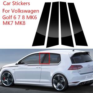 폭스바겐용 탄소 섬유 자동차 문 필러  스티커 VW 골프 6 7 8 MK6 윈도우 B 포스트 액세서리 4개