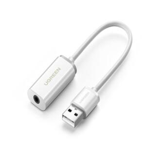 UGREEN US206 USB 2.0-3.5mm 헤드셋 드라이버 불필요 내장 사운드 카드 플라스틱 케이스 모델. 적용 대상: