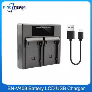 BN-V408 배터리 LED USB 충전기 JVC BN-V416 GR-D230US GR D30 D31EK D32 캠코더용