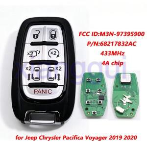 7버튼 원격 M3N-97395900 68217832AC 433MHz 4A 칩 자동차 키 하우징 케이스 쉘 JEEP Chrysler Pacifica Vo