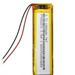 652272 3.7V 1000mAh 리튬 폴리머 충전식 배터리 블루투스 스피커용 Lipo 셀 LED 라이트 GPS 마이크 오디오