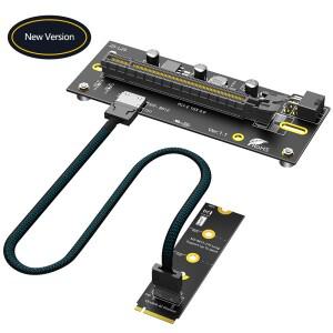 TISHRIC M.2 M-Key 2242/2260/2280PCIE 4.0 X16로 변환하는 라이저 카드 PWR ATX 6핀 12V 최대 32G/bps Ocu