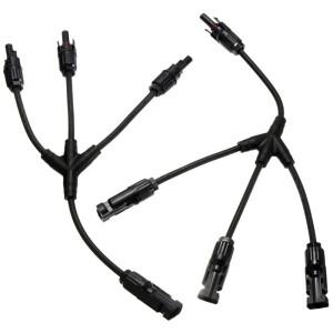 태양 PV 시스템 Y 전지 패널 케이블 커넥터 용 4mm2 광 MMMF /FFFM 듀얼 3 ~ 분기