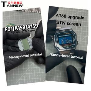 카시오 시계용 STN LCD 스크린 모드 고대비 디스플레이 교체용 F-91W F-105 A158 시리즈 (스크린만)