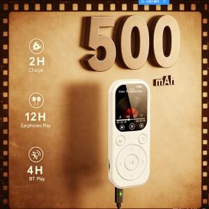 2025년형  2.0인치 블루투스 5.4 MP3 MP4 음악 플레이어 하이파이 타입 C 워크맨 알람 시계와 전자책 기능