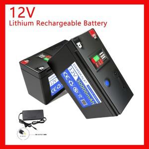 12V 10-30Ah 18650 리튬 충전식 배터리 팩(12.6V 충전기 포함) - 태양 에너지 저장 LED 조명 캠핑 비상 전