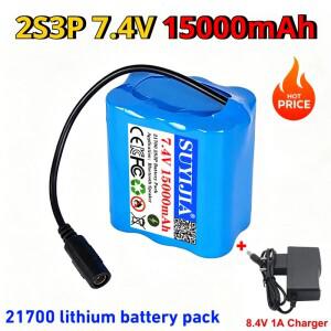 21700 2S3P 리튬 배터리 팩 7.4V 15000mAh 원격 제어 보트용 둥지 만들기 미끼 7.4v-8.4v 충전식
