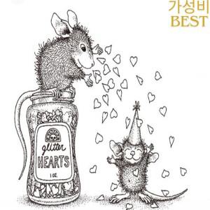 만화 마우스 투명 실리콘 스탬프 씰 DIY 스크랩북 사진 앨범 장식 W1575