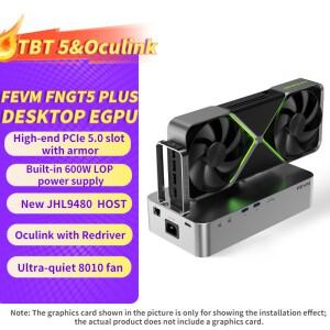 FEVM FNGT5 PLUS 썬더볼트 5 옥룰링크 듀얼 인터페이스 그래픽 카드 확장 도크 (내장 600W 로프 파워 서플