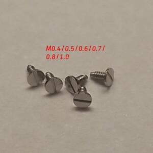 10개 M0.4/0.5/0.6/0.7/1.0 시계 무브먼트 마이크로 슬롯형 나사 수리 부품