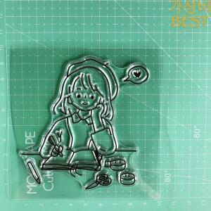 스페인 저널 소녀 투명 스탬프 씰 DIY 스크랩북 사진 앨범 장식 시트 10x10