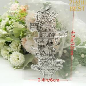 CustomHouse 투명 실리콘 고무 스탬프 및 금속 다이 시트 클링 스크랩북 DIY 귀여운 패턴 사진 앨범