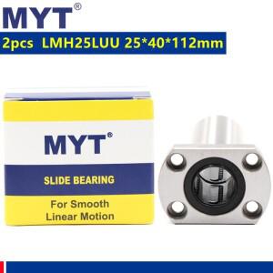 MYT 고정밀 LMH25LUU 긴 타원형 플랜지 선형 베어링 CNC 라우터 3D 프린터용 25mm 로드 25x40x112mm 2개