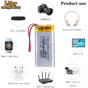 3.7V600mAh602248 장난감 보조 배터리 GPS MP3 MP4용 폴리머 리튬 이온/리튬 이온