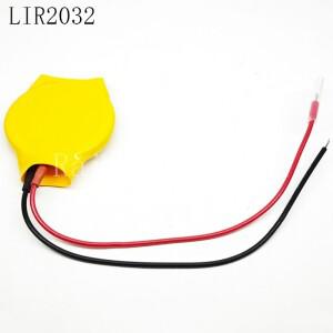 10개/몫 LIR2032 3.6V 버튼 배터리(와이어 포함) 충전식 리튬 배터리 2032