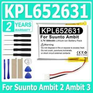 652631 배터리 3.7V 500mAh 리튬 폴리머 스마트 시계 GPS Suunto Ambit 2 3 Peak + 도구