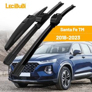 호환 Santa Fe TM 2018-2023 1set 전면 및 후면 앞 유리 와이퍼 블레이드 2019 2020 액세서리