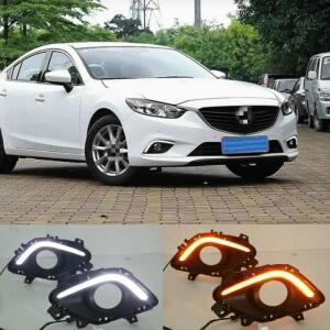 회전 신호 디밍 스타일 릴레이 Mazda 6 Atenza 2014-2016 용 안개등 구멍 12V LED 자동차 DRL 주간주행등