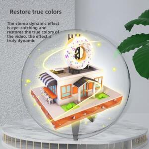 3D 홀로그램 프로젝션 팬 와이파이 리모컨 LED 로고 네온 라이트 회전 디스플레이 광고 시간