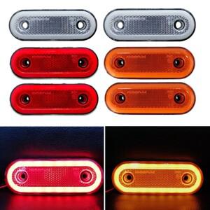 2PCS LED 사이드 라이트 트럭 트레일러 표시등 후미등 타원형 마커 캠핑카 12V 24V 카라반