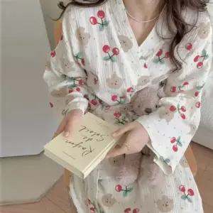 다잇템 미니멀 데일리 체리앤베어 로브 빅사이즈 샤워가운