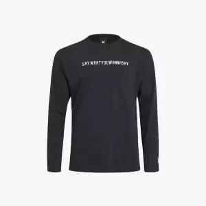 스파이더 공용 SWUWS 라이프 스타일 레터링 로고 긴팔 티셔츠 SPHFCNRL345UBLK HPG270 LLX198