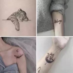 동물 타투스티커 호랑이 고래 토끼 헤나 문신 패턴