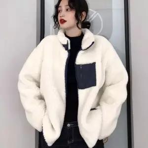 미니멀 여자 겨울 보온 방한 레트로 후리스 뽀글이 점퍼 포인트