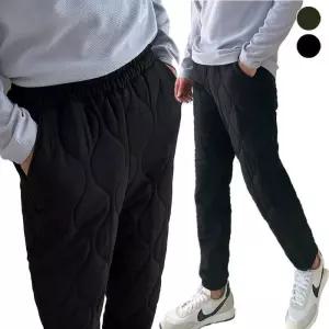 [라일리] Rly 남성 퀼팅 누빔 패딩바지 조거팬츠 방한 겨울바지